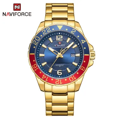 Naviforce NF9192 China men quartz watch stylish Stainless steel band Date display business wristwatch